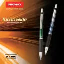 UNOMAX Turbo Glide Anodized Body Retractable Ball Pen (Pack of 10, Ink Color - Blue)