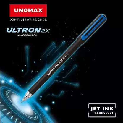 UNOMAX Liquid Ball Point Ball Pen (Pack of 50, Ink Color - Blue, Black, Red)