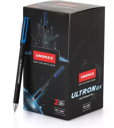 UNOMAX Ultron 2X(Pen jar- 35pc Blue, 12pc Black, 3pc Red) Ball Pen (Pack of 50, Ink Color - Blue, Black, Red)