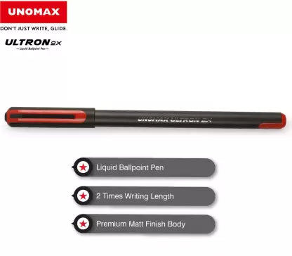 UNOMAX Ultron 2X(Pen jar- 35pc Blue, 12pc Black, 3pc Red) Ball Pen (Pack of 50, Ink Color - Blue, Black, Red)