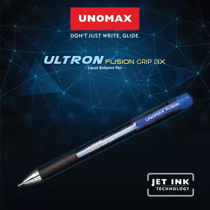 UNOMAX Ultron Fusio Grip 3X Ball Pen (Pack of 5, Ink Color - Blue)