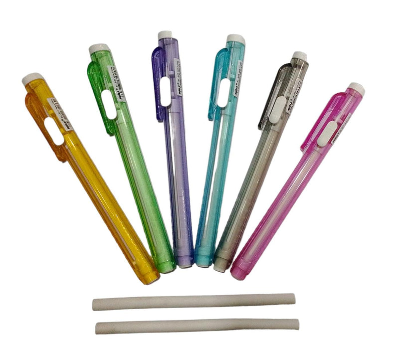 Asint Baile Transparent Clutch Erasers -Set of 6 + Eraser Refill