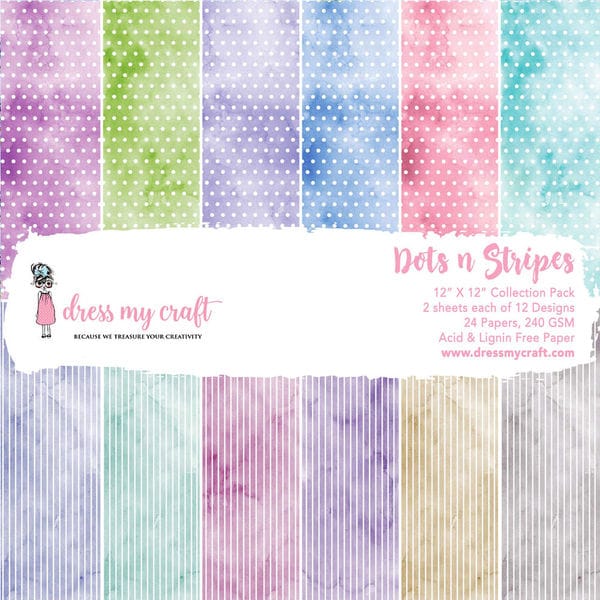 Dress My Crafts - 12" x 12" Collection Kit - Dots & Strips