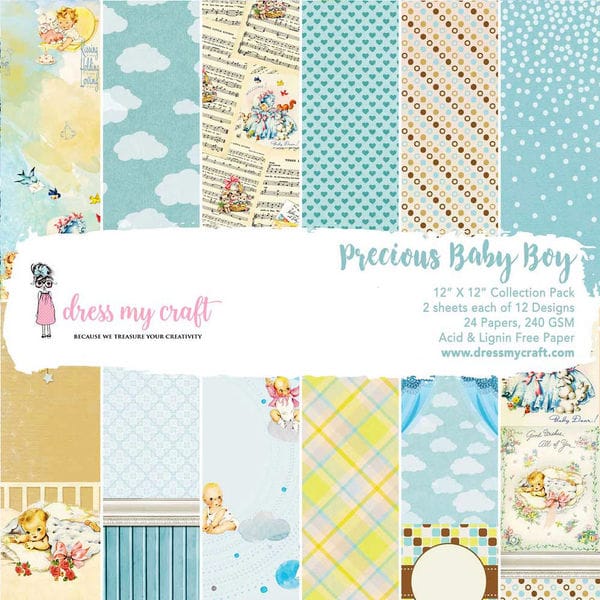 Dress my craft Precious Baby Boy - 12" x 12" Paper Pad DMCP1563