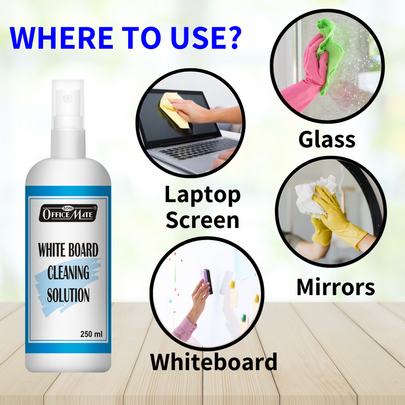 Soni Officemate Whiteboard Cleaning Solution, 250 Ml - Pack of 1