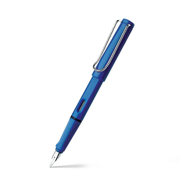 Lamy Safari 014 Fountain Pen Medium Blue With Chrome Plated Clip