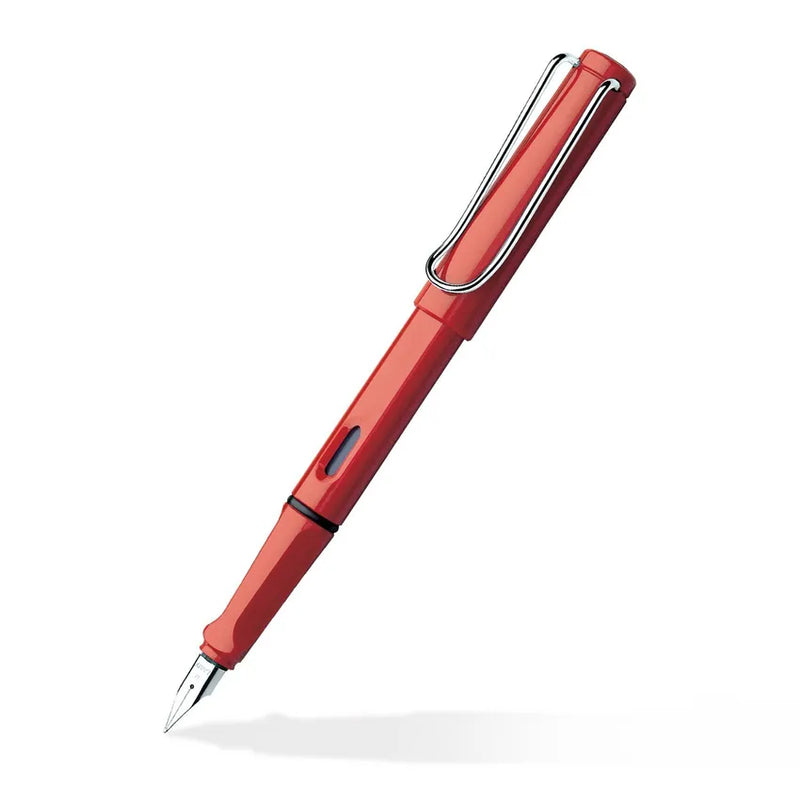 Lamy Safari 016 Fountain Pen Broad Red With Chrome Plated Clip