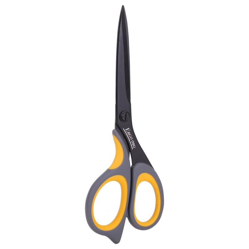 Deli W77757 Stainless Blade Scissors 210mm (Grey and Yellow, Pack of 1)