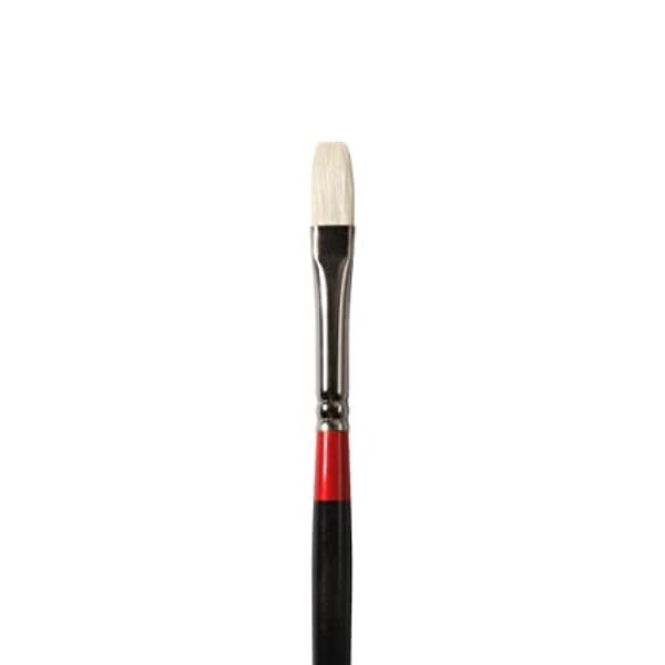Daler-Rowney Georgian Long Handle Flat Bristle Natural Hair G48 Oil Color Brush (No 4) Pack of 1