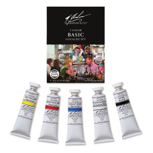 M. Graham Artists' Gouache - Basic Set, Set of 5 colors, 15 ml tubes