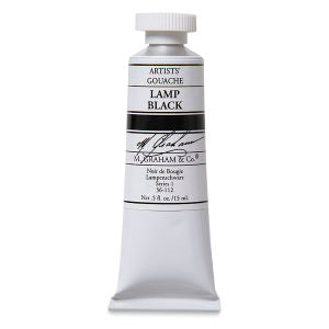 M. Graham Artists' Gouache - Lamp Black, 15 ml Tube