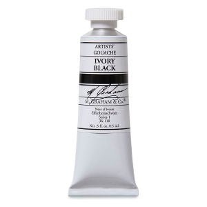 M. Graham Artists' Gouache - Ivory Black, 15 ml tube