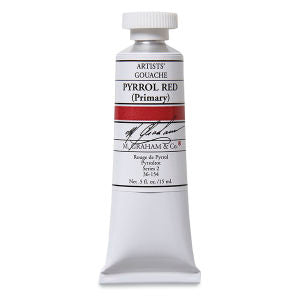 M. Graham Artists' Gouache - Pyrrol Red, 15 ml tube