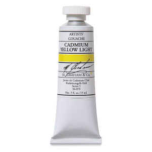 M. Graham Artists' Gouache - Cadmium Yellow Light, 15 ml tube