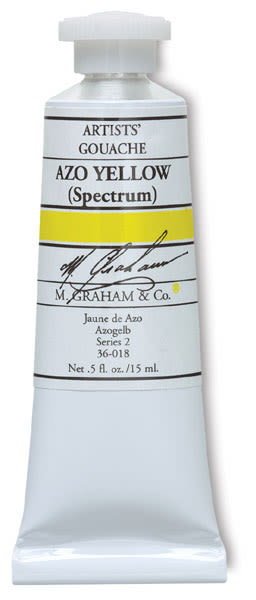 M. Graham Artists' Gouache - Azo Yellow, 15 ml tube