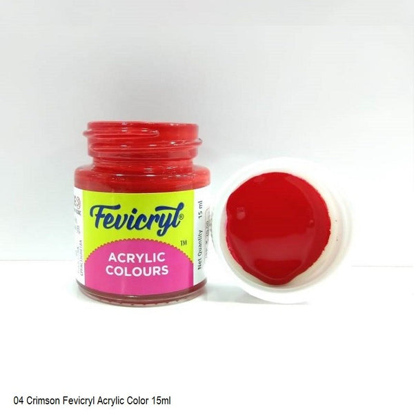 Fevicryl Fabric Acrylic Colour 15 ml No-04 Crimson, Pack of 2