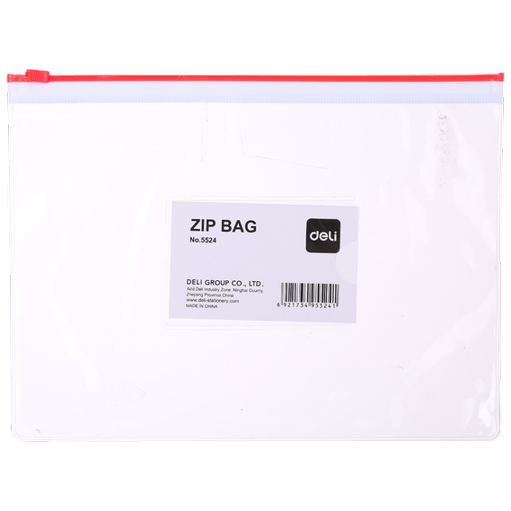 Deli W5524 PVC View Zip Bag A5 (Assorted, Pack of 2)