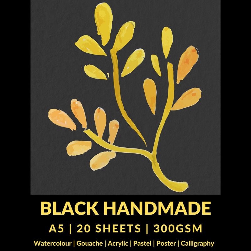 Stationerie Black Handmade A5 300gsm 20 Sheets
