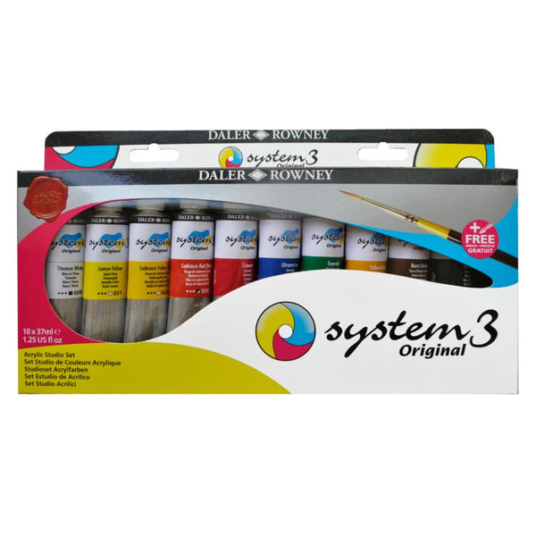 Daler-Rowney System3 Acrylic Colour Studio Set (10x37ml)