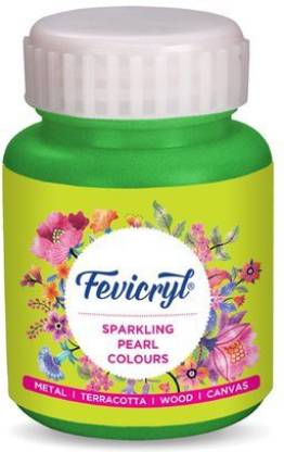 FEVICRYL Sparkling Pearl Acrylic Colour 100ml- Golden Green