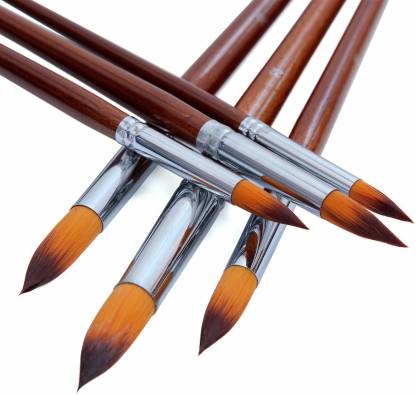 Asint Round Best Artist Paint Brush Set (13 Brushes) for Acrylic, Watercolor & Oil Painting by Asint Artist Brush