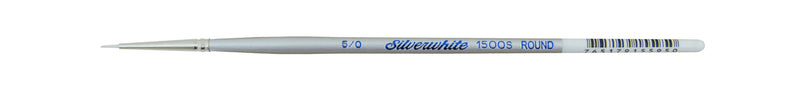 Silver Brush Series1500S Silverwhite Short Handle White Taklon Round Brush Size 5/0
