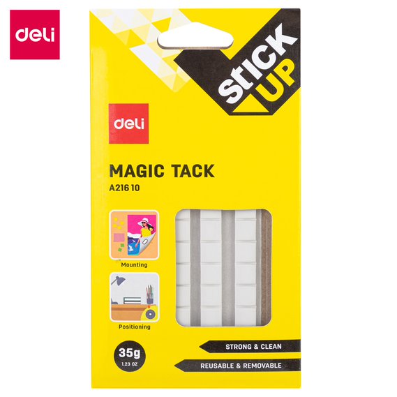 Deli EA21610 Magic Tack - White, Pack of 1 | Reusable Adhesive for Home & Office