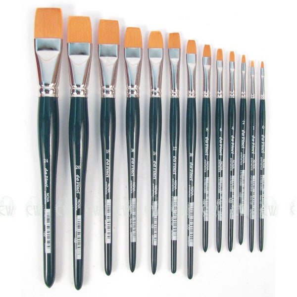 da Vinci Nova Series 122 Hobby Paint Brush Bright Golden Hobby Flat Synthetic, Size 18 (122-18)