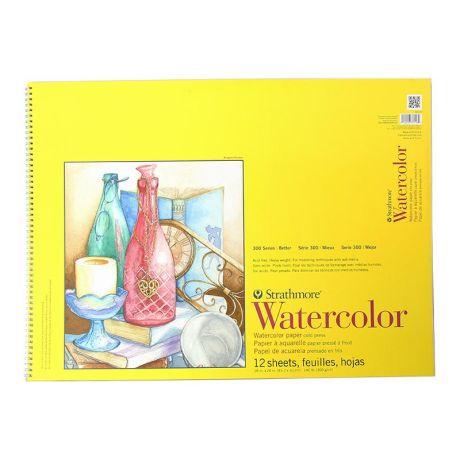 STRATHMORE 300 SERIES WATERCOLOR PAD 18X24 (Wire) 12 Sheets  GSM-300 SIZE-45.72 x 60.96 cm