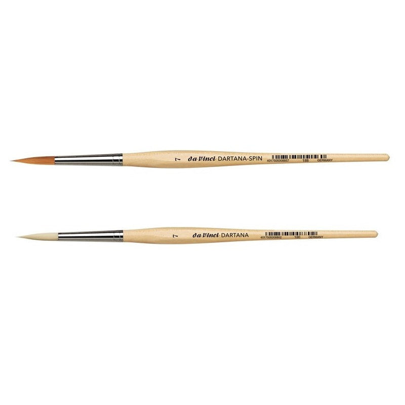 Da Vinci 180 Dartana Extra Pointed Watercolour Brush Elongated tip,Extra Strong White Synthetic fiber Size 7