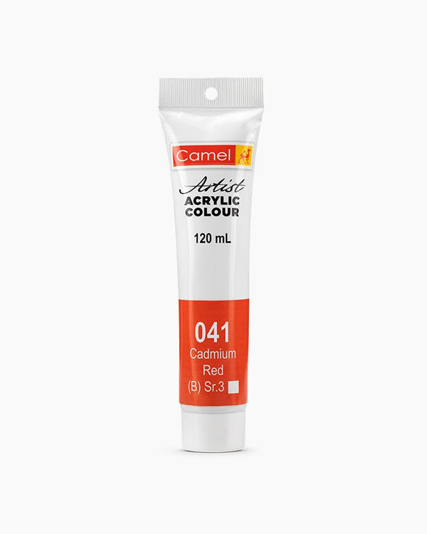 Camel Artist Acrylic Colour Individual tube of Cadmium Red in 120 ml