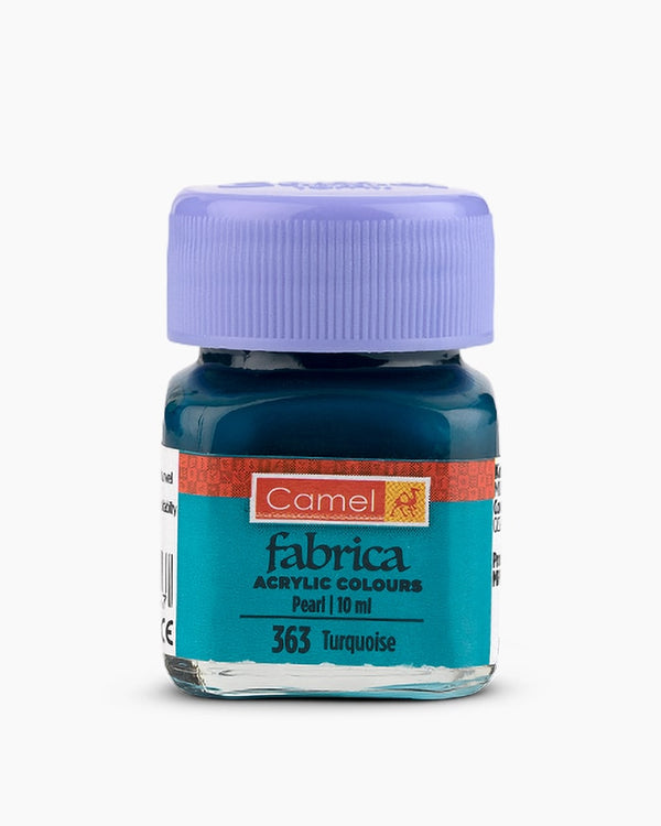 Camel Fabrica Acrylic Colours Individual bottle of Turquoise in 10 ml, Pearl range (Pack of 2)