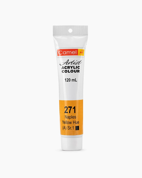Camel Artist Acrylic Colour Individual tube of Naples Yellow Hue in 120 ml
