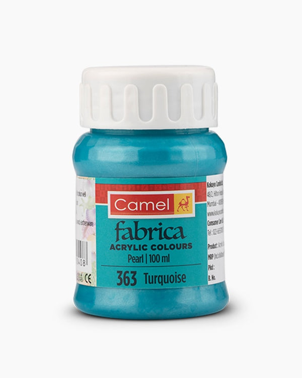 Camel Fabrica Acrylic Colours Individual bottle of Turquoise in 100 ml, Pearl range