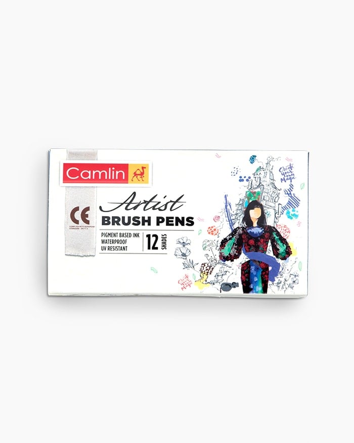 Camlin Artist Brush Pens- Assorted Pack of 12 Shades