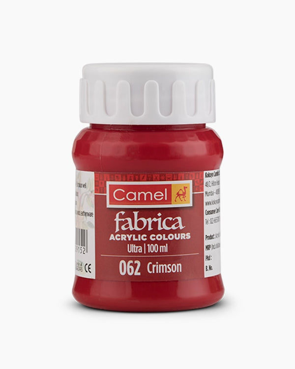 Camel Fabrica Acrylic Colours Individual bottle of Crimson in 100 ml, Ultra range