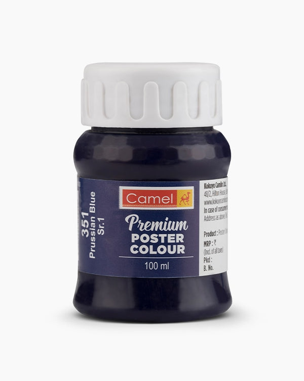 Camel Premium Poster Colour Individual bottle of Prussian Blue in 100 ml