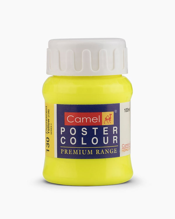 Camel Premium Poster Colour Individual bottle of Fluorescent Yellow in 100 ml