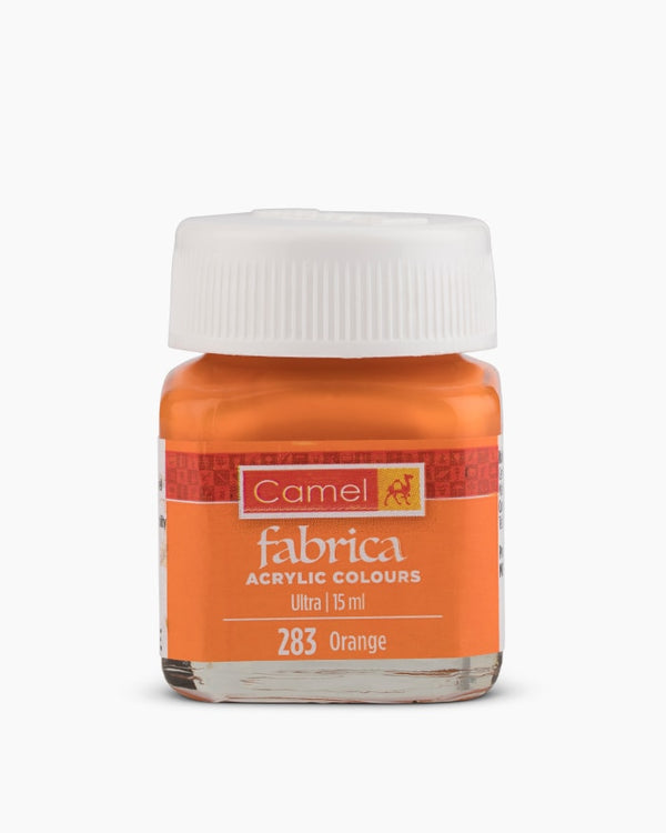 Camel Fabrica Acrylic Colours Individual bottle of Orange in 15 ml, Ultra range (Pack of 2)