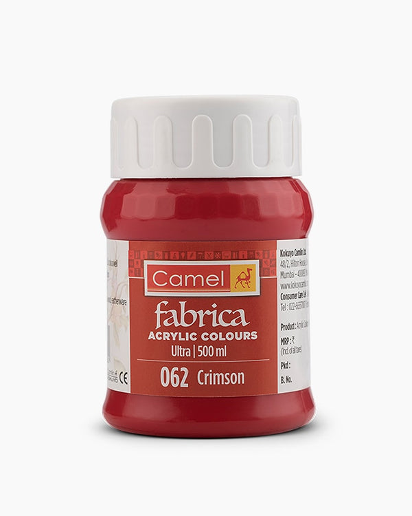 Camel Fabrica Acrylic Colours Individual bottle of Crimson in 500 ml, Ultra range