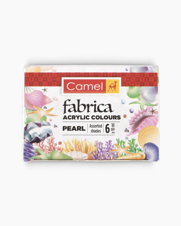 Camel Fabrica Acrylic Colours Assorted pack of 6 shades in 10ml, Pearl range