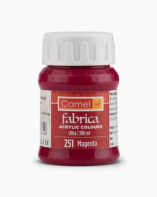 Camel Fabrica Acrylic Colours Individual bottle of Magenta in 100 ml, Ultra range