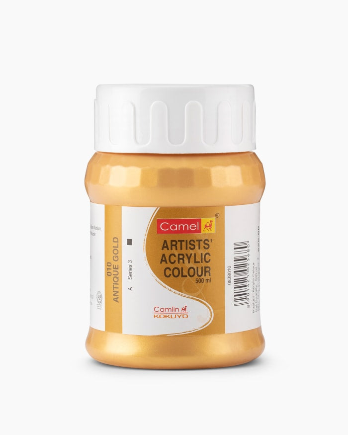 CAMEL ARTIST ACRYLIC COLOUR 500ML – ANTIQUE GOLD