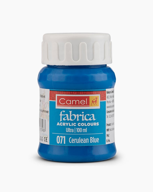 Camel Fabrica Acrylic Colours Individual bottle of Cerulean Blue in 100 ml, Ultra range
