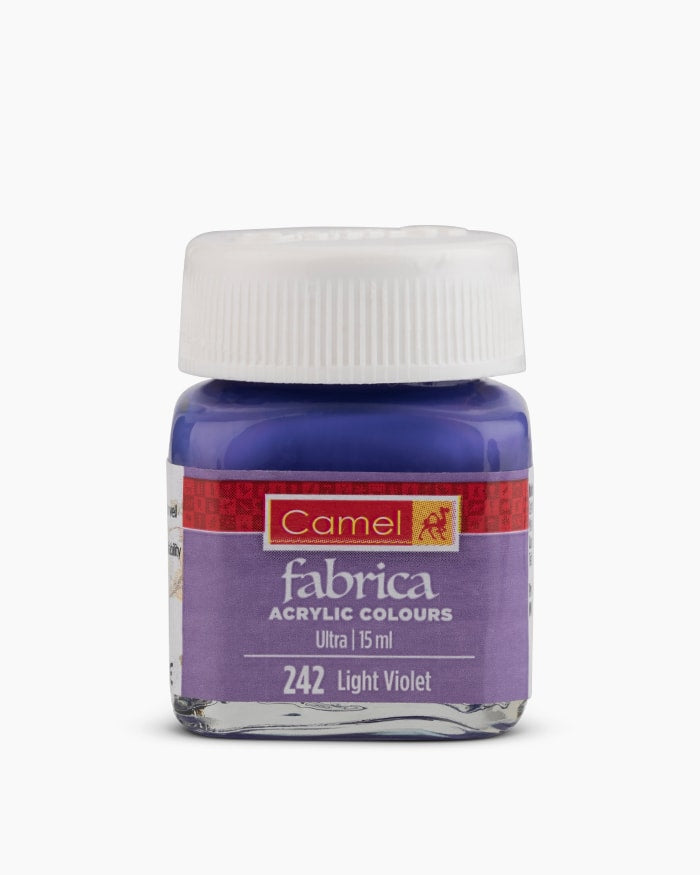 Camel Fabrica Acrylic Colours Individual bottle of Light Violet in 15 ml, Ultra range