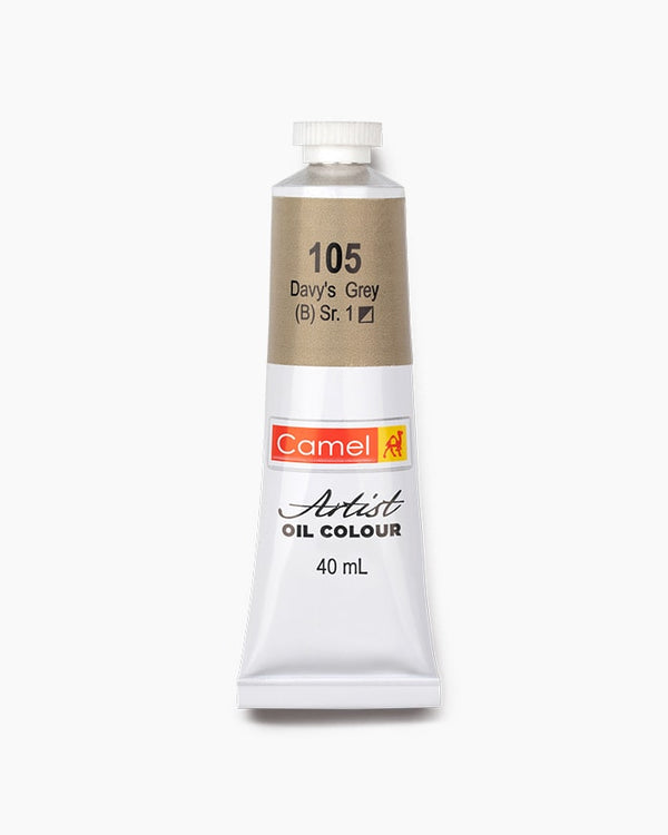 Camel Artist Oil Colour Individual tube of Davy's Grey in 40 ml