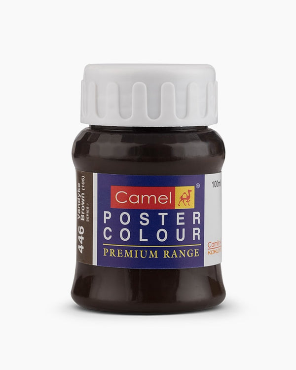 Camel Premium Poster Colour Individual bottle of Vandyke Brown in 100 ml