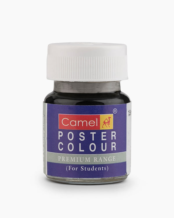 Camel Premium Poster Colour Individual bottle of Poster Grey in 15 ml, (Pack of 2)