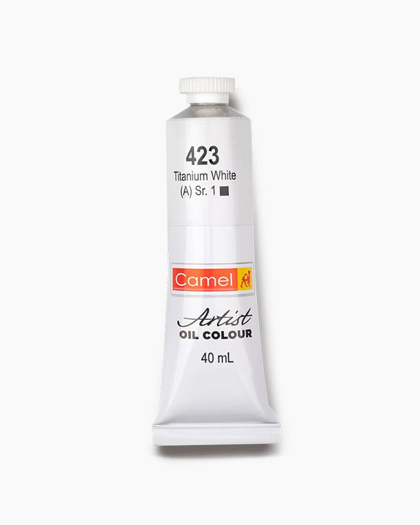 Camel Artist Oil Colour Individual tube of Titanium White in 40 ml