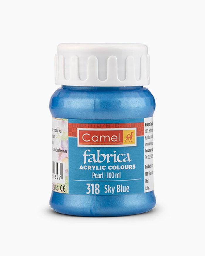 Camel Fabrica Acrylic Colours Individual bottle of Sky Blue in 100 ml, Pearl range